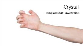  Presentation with waiter hand in white glove - Presentation theme with nonverbal - male hand gesture isolated background and a white colored foreground