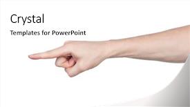  Presentation with of a helping hand - Presentation having nonverbal - male hand gesture isolated background and a white colored foreground