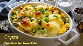  Presentation with mozzarella cheese - Colorful theme enhanced with noodle-casserole-with-cauliflower-minced backdrop and a tawny brown colored foreground