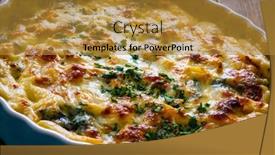  Presentation with noodle - Slides featuring noodle-casserole-with-roast-pork background and a gold colored foreground