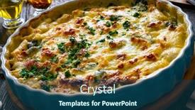  Presentation with noodle - Theme featuring noodle-casserole-with-roast-pork background and a ocean colored foreground