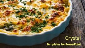  Presentation with noodle - PPT layouts featuring noodle-casserole-with-roast-pork background and a wine colored foreground