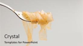  Presentation with korean food instant noodle - Presentation design having noodle salad with carrot slide background and a lemonade colored foreground