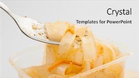  Presentation with food white - Slide deck consisting of noodle salad with carrot slide background and a white colored foreground