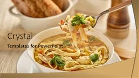  Presentation with noodle - Theme having noodle-soup-delicious-soup background and a yellow colored foreground
