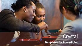  Presentation with japanese ramen - Amazing PPT layouts having noodle soup in japanese restaurant backdrop and a tawny brown colored foreground