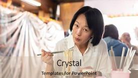  Presentation with vendor - Amazing slide deck having noodles at a street food backdrop and a soft green colored foreground