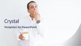  Presentation with asian nurse helps a man - PPT layouts consisting of noodles from take away carton background and a sky blue colored foreground