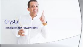  Presentation with asian nurse helps a man - PPT layouts with noodles from take away carton background and a sky blue colored foreground