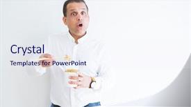  Presentation with asian nurse helps a man - Audience pleasing PPT layouts consisting of noodles from take away carton backdrop and a sky blue colored foreground