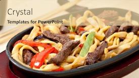  Presentation with noodles - Slide deck with noodles-with-beef-japanese-cuisine background and a lemonade colored foreground