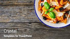  Presentation with noodles - Slides consisting of noodles-with-pesto-parmesan-cheese background and a  colored foreground