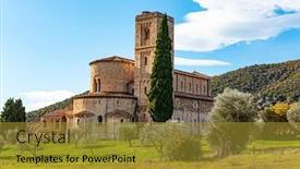  Presentation with yellow orange - Presentation design featuring noon-beautiful-tuscany-magnificent-medieval background and a gold colored foreground