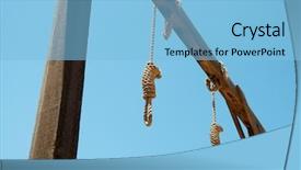  Presentation with hanging light standout - Presentation featuring nooses hanging from a gallows background and a light blue colored foreground