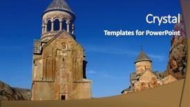  Presentation with armenia - Amazing PPT theme having noravank monastery armenia backdrop and a ocean colored foreground