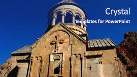  Presentation with armenia - Beautiful presentation theme featuring noravank monastery armenia backdrop and a navy blue colored foreground