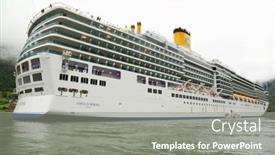  Presentation with cruise ship - Presentation consisting of norddal-june-26-cruise-liner background and a gray colored foreground