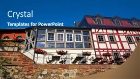  Presentation with downtown los angels - PPT theme featuring nordhausen-downtown-facades-in-harz background and a ocean colored foreground