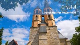  Presentation with church - Audience pleasing presentation design consisting of nordhausen-st-blasii-church backdrop and a teal colored foreground
