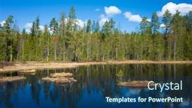  Presentation with reflecting - Presentation theme with nordic-forest-reflecting-in-calm background and a  colored foreground