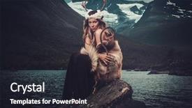  Presentation with garment - Cool new PPT theme with nordic goddess in ritual garment backdrop and a wine colored foreground