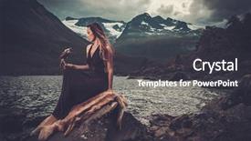  Presentation with garment - Cool new slide deck with nordic goddess in ritual garment backdrop and a dark gray colored foreground