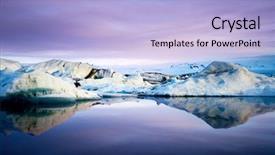  Presentation with lagoon - PPT theme enhanced with nordic lights - jokulsarlon glacier lagoon with floating background and a light blue colored foreground