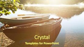  Presentation with boats electronics - Presentation theme with nordic nature - boats in norway background and a  colored foreground