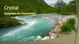  Presentation with nature river - Slide set consisting of nordic nature - fast river in a mountains background and a  colored foreground