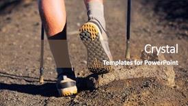  Presentation with couples hiking the mountains - Slide set consisting of nordic nature - hiking in mountains close up background and a violet colored foreground