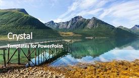  Presentation with bc forest landscapes - Presentation design enhanced with nordic nature - northern norway landscapes background and a ocean colored foreground