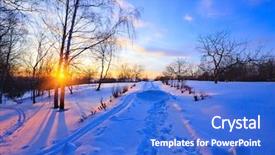  Presentation with sunset - Presentation with nordic nature - sunset in countryside at winter background and a  colored foreground