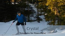  Presentation with skiing - Slide deck consisting of nordic-skiing-or-cross-country background and a light blue colored foreground