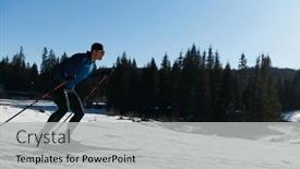  Presentation with skiing - Slide set enhanced with nordic-skiing-or-cross-country background and a light gray colored foreground