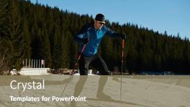  Presentation with skiing - Presentation theme enhanced with nordic-skiing-or-cross-country background and a coral colored foreground