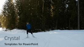  Presentation with skiing - Slide deck featuring nordic-skiing-or-cross-country background and a light blue colored foreground