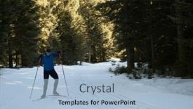  Presentation with skiing - Slides consisting of nordic-skiing-or-cross-country background and a light blue colored foreground