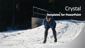  Presentation with skiing - Slide set having nordic-skiing-or-cross-country background and a black colored foreground