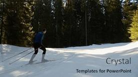  Presentation with skiing - Presentation theme featuring nordic-skiing-or-cross-country background and a light blue colored foreground