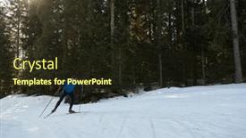  Presentation with skiing - PPT theme consisting of nordic-skiing-or-cross-country background and a wine colored foreground