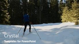  Presentation with skiing - Slide deck with nordic-skiing-or-cross-country background and a mint green colored foreground