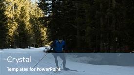  Presentation with skiing - Slides featuring nordic-skiing-or-cross-country background and a teal colored foreground
