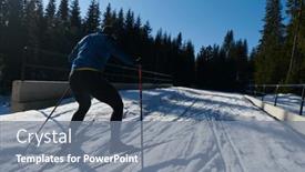  Presentation with skiing - PPT layouts having nordic-skiing-or-cross-country background and a gray colored foreground