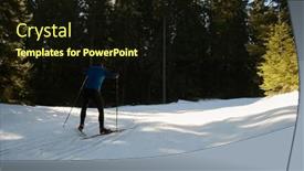  Presentation with skiing - PPT theme enhanced with nordic-skiing-or-cross-country background and a wine colored foreground