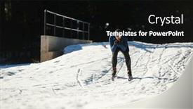  Presentation with skiing - Presentation theme with nordic-skiing-or-cross-country background and a black colored foreground