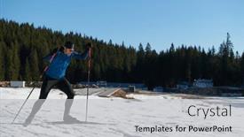 Presentation with jesus christ on the cross - Theme featuring nordic-skiing-or-cross-country background and a light gray colored foreground