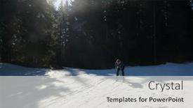 Presentation with skiing - Presentation theme featuring nordic-skiing-or-cross-country background and a  colored foreground