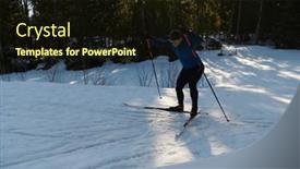  Presentation with skiing - Slide deck with nordic-skiing-or-cross-country background and a  colored foreground