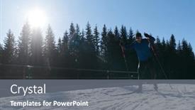  Presentation with skiing - Slides featuring nordic-skiing-or-cross-country background and a  colored foreground