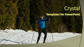  Presentation with skiing - Slide set consisting of nordic-skiing-or-cross-country background and a wine colored foreground
